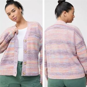 NWT Torrid Drop Shoulder Cardigan Size 00/Medium Color Spacedye